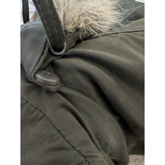 Out Brook Women's Heavy Hooded With Faux Fur Coat Size Medium Forest Green - Picture 8 of 9